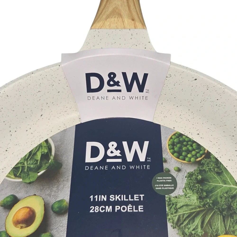D&W Deane And White Premium Cookware 11in Nonstick‎ Frying Pan Skillet Ivory